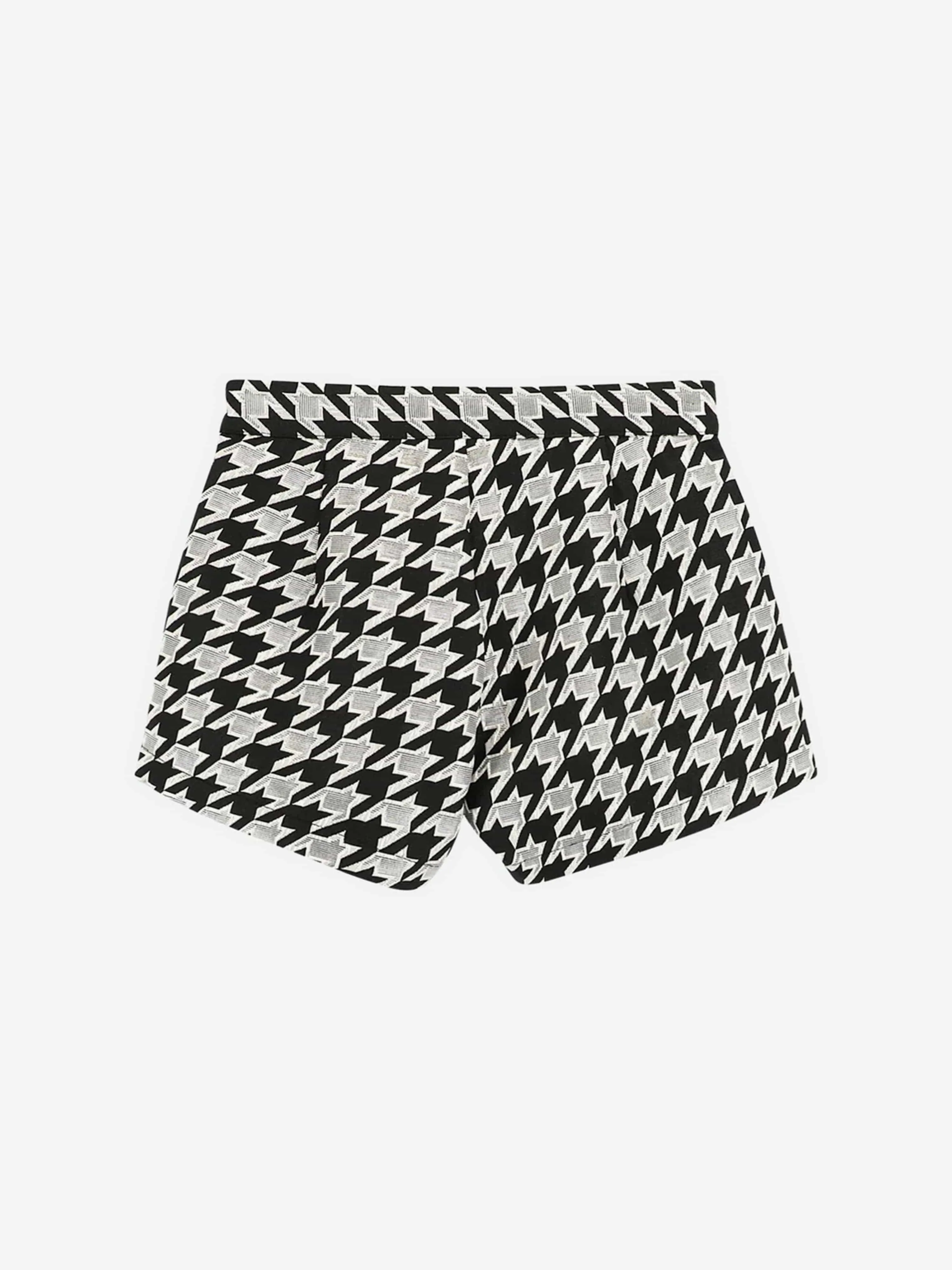 Angels Face Girls Laetitia Houndstooth Shorts With Bow in Black