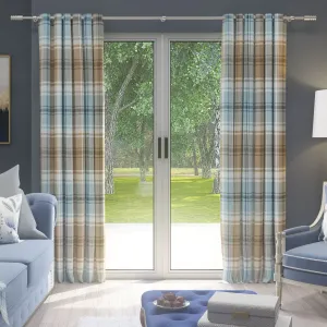 Angus Duck Egg Blue Tartan Curtains