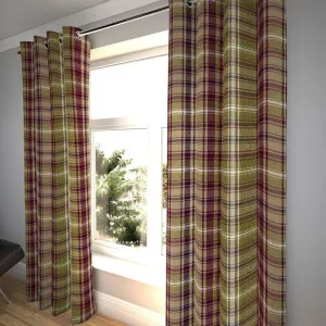 Angus Purple   Green Tartan Curtains