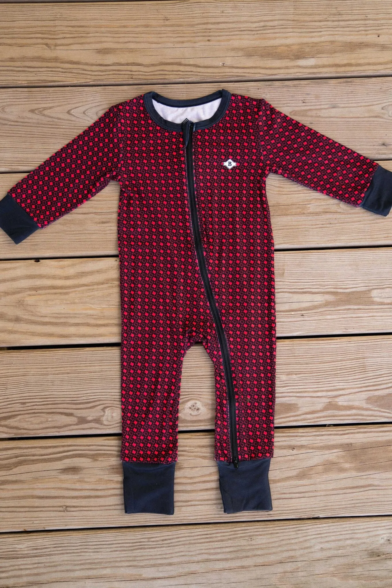 Baby Zip Up - Texas - Black & Red