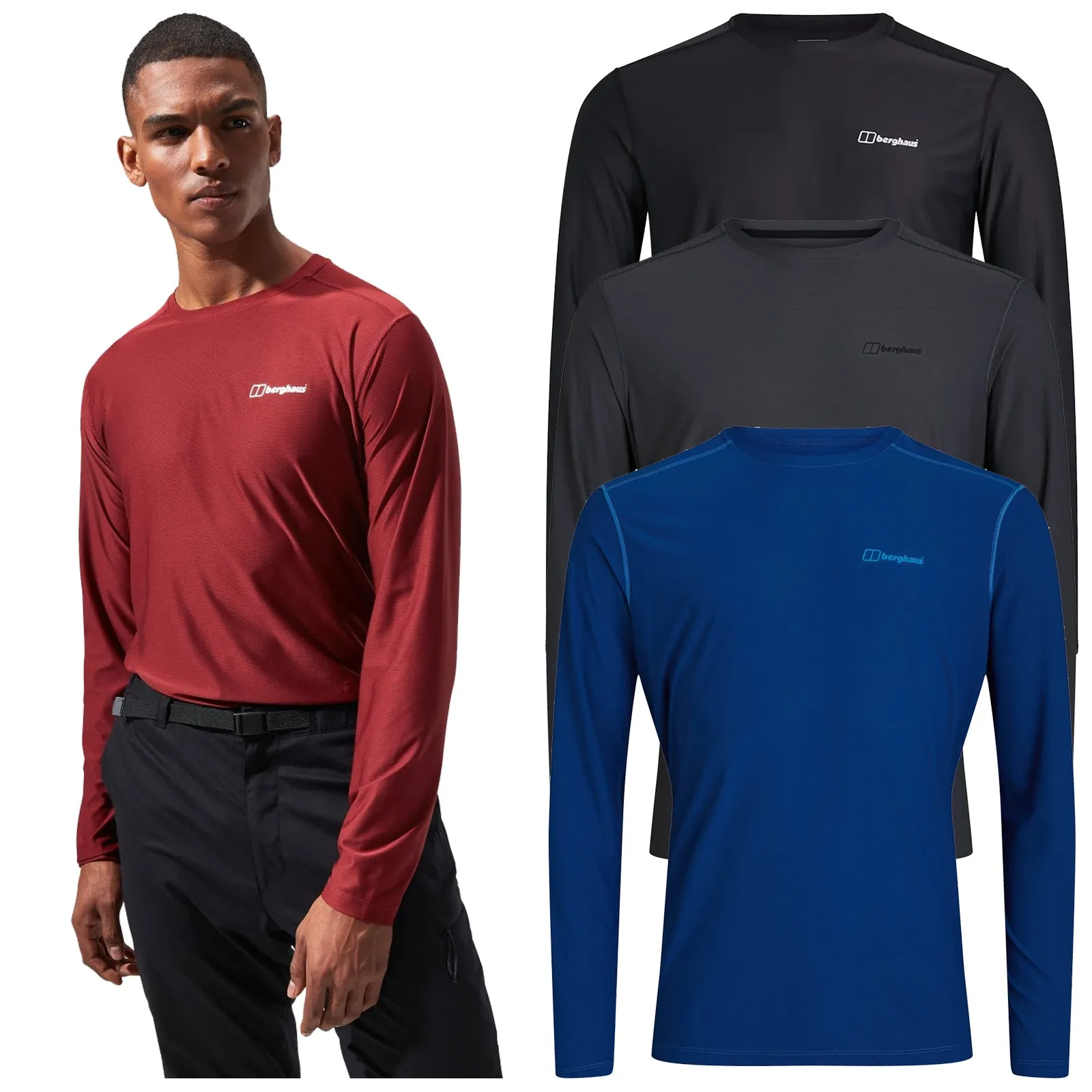 Berghaus Mens 24/7 Tech Tee Long Sleeve Crew Base Layer Small