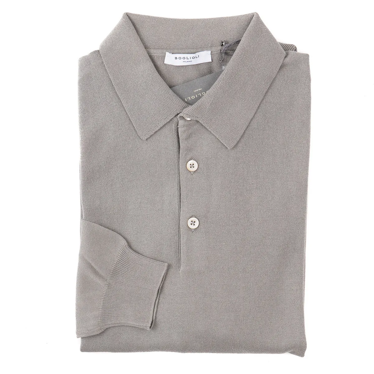 Boglioli Soft-Knit Cotton Polo Sweater