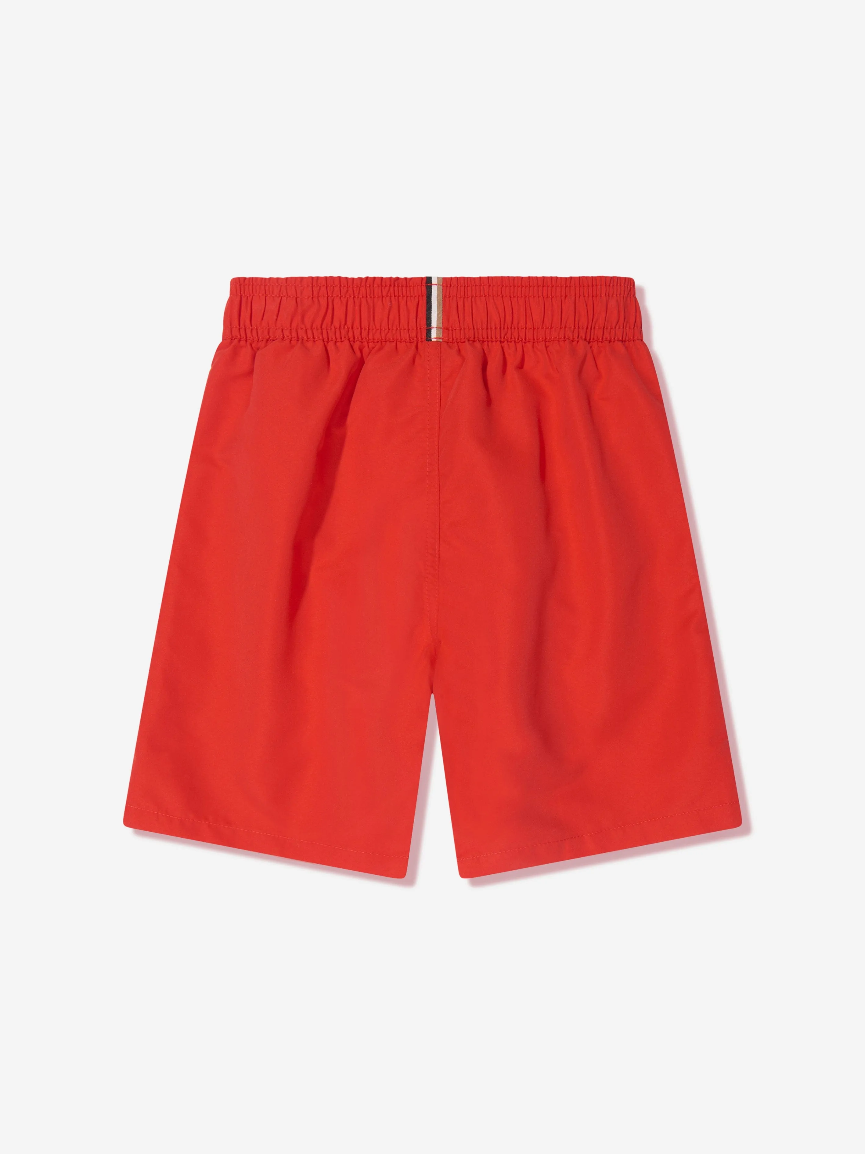 BOSS Boys Logo Print Swim Shorts in Red