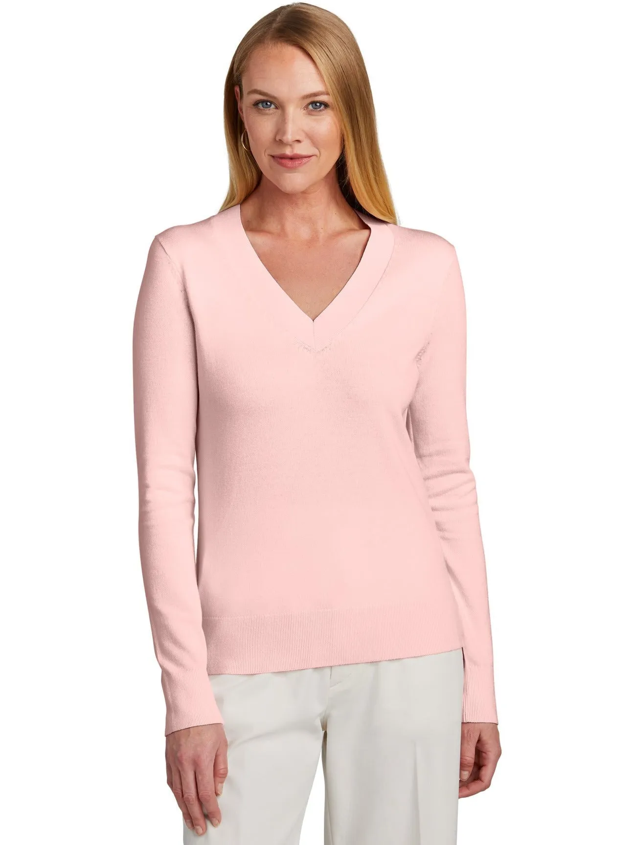 Brooks Brothers Ladies Cotton Stretch V-Neck Sweater