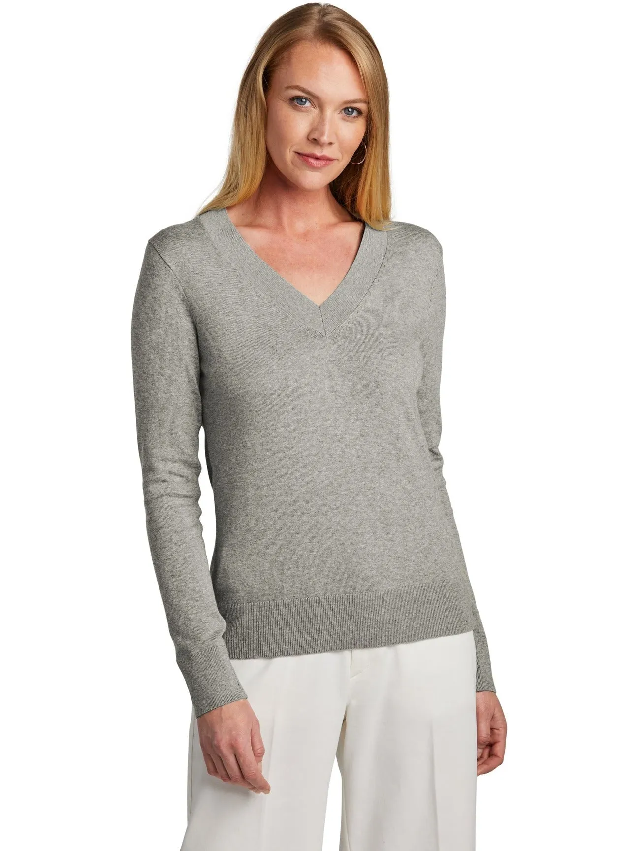 Brooks Brothers Ladies Cotton Stretch V-Neck Sweater