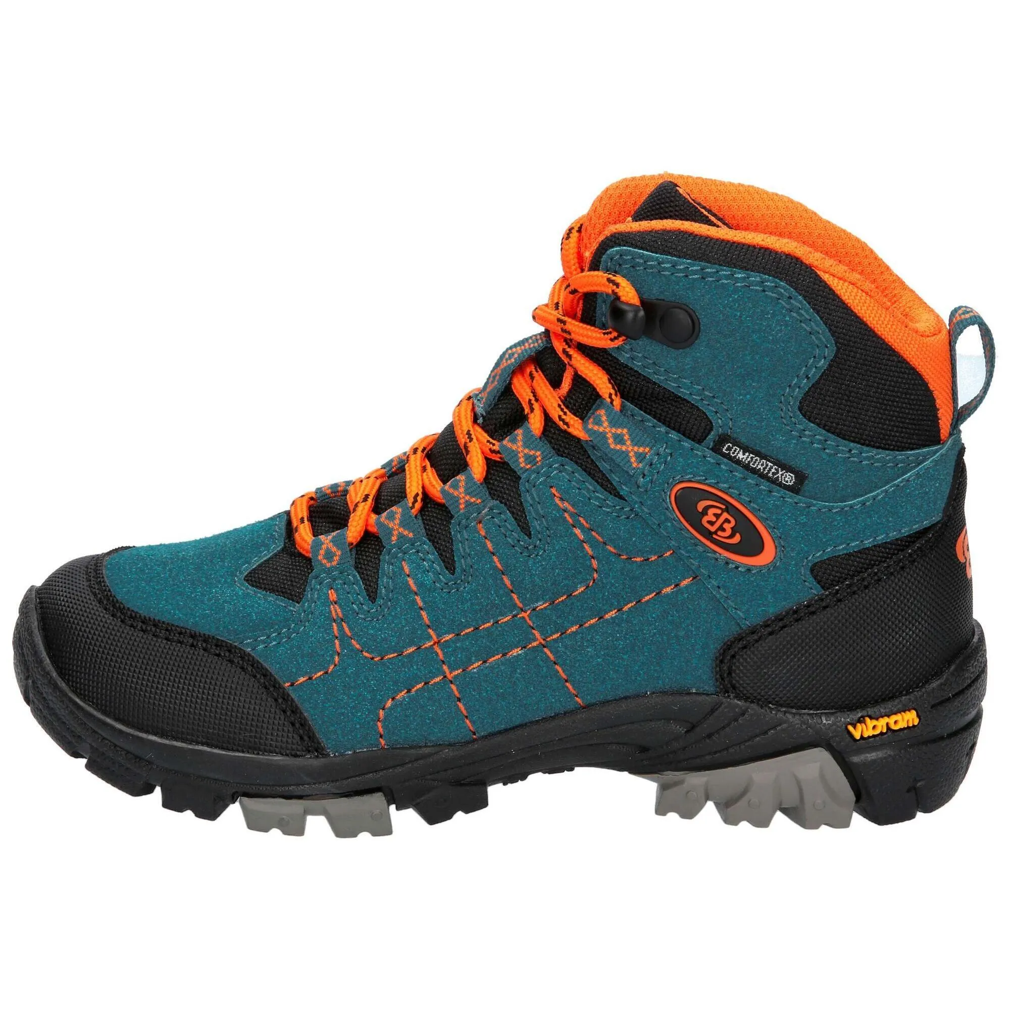 Brutting Mount Shasta Kids Hi Waterproof Boots for Boys, Green/Orange/Black