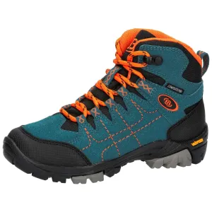 Brutting Mount Shasta Kids Hi Waterproof Boots for Boys, Green/Orange/Black