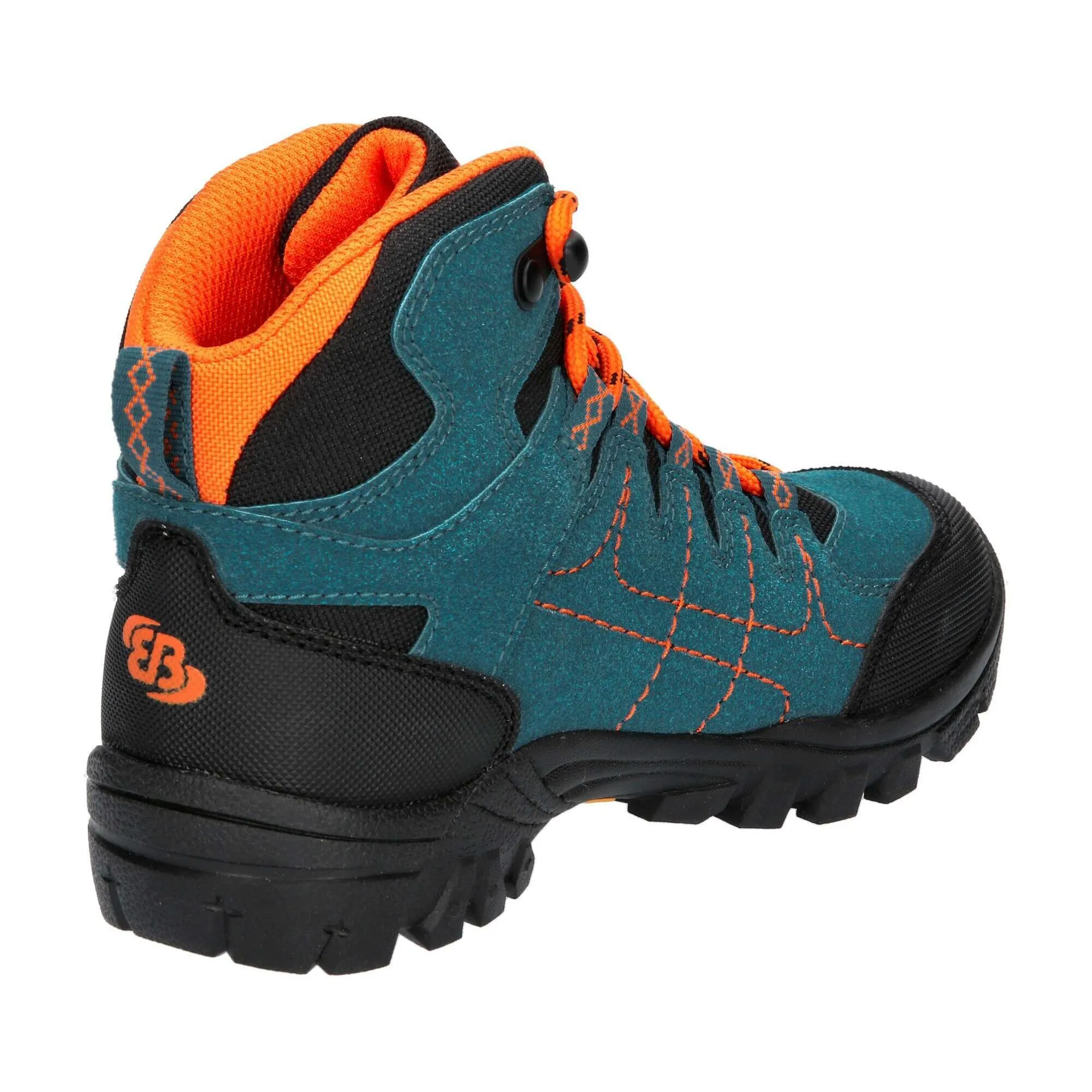 Brutting Mount Shasta Kids Hi Waterproof Boots for Boys, Green/Orange/Black