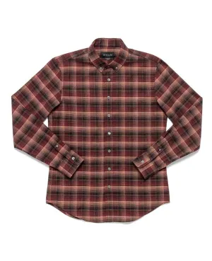 Burgundy Shadow Plaid Flannel Shirt