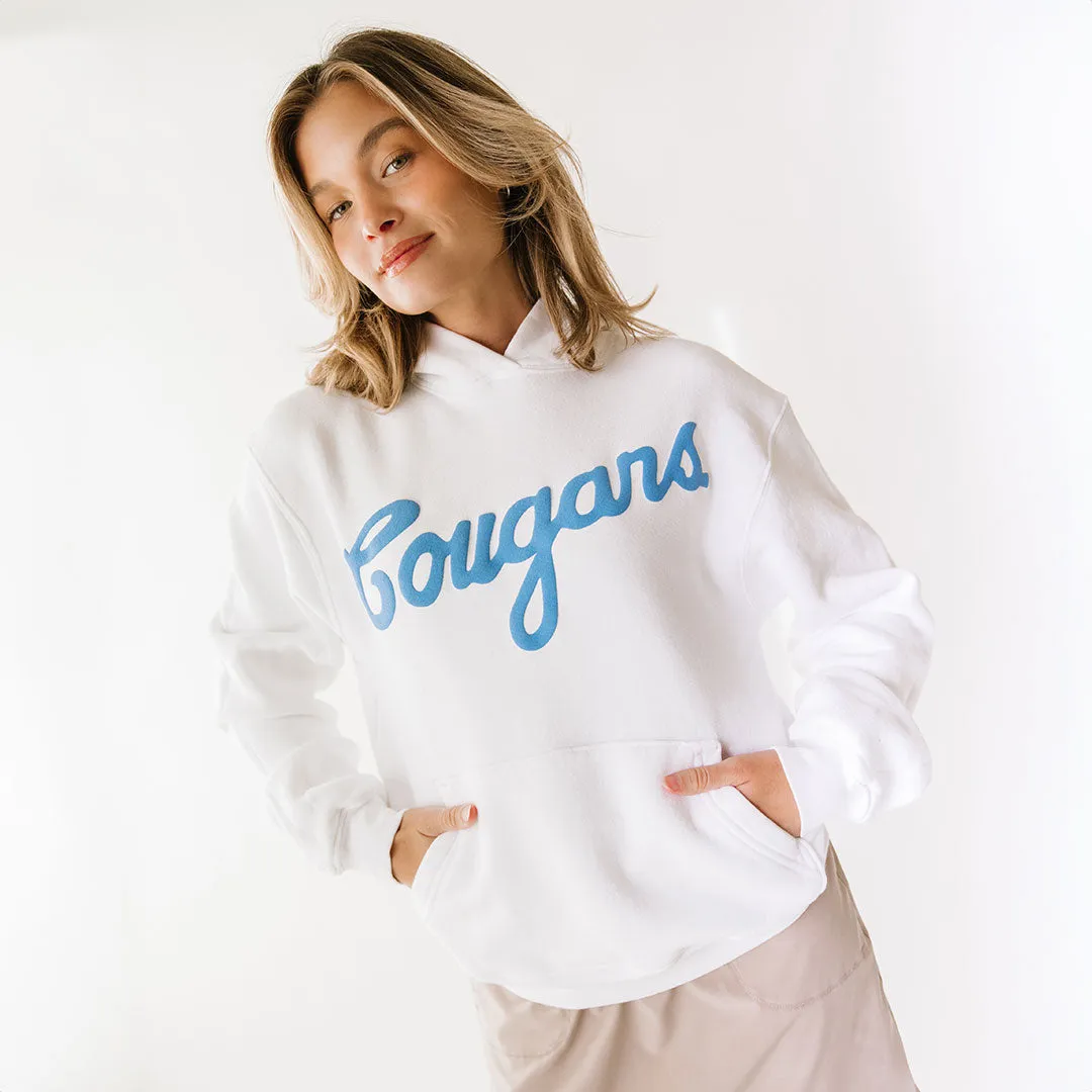 BYU Relaxed Hoodie, White - Cougars