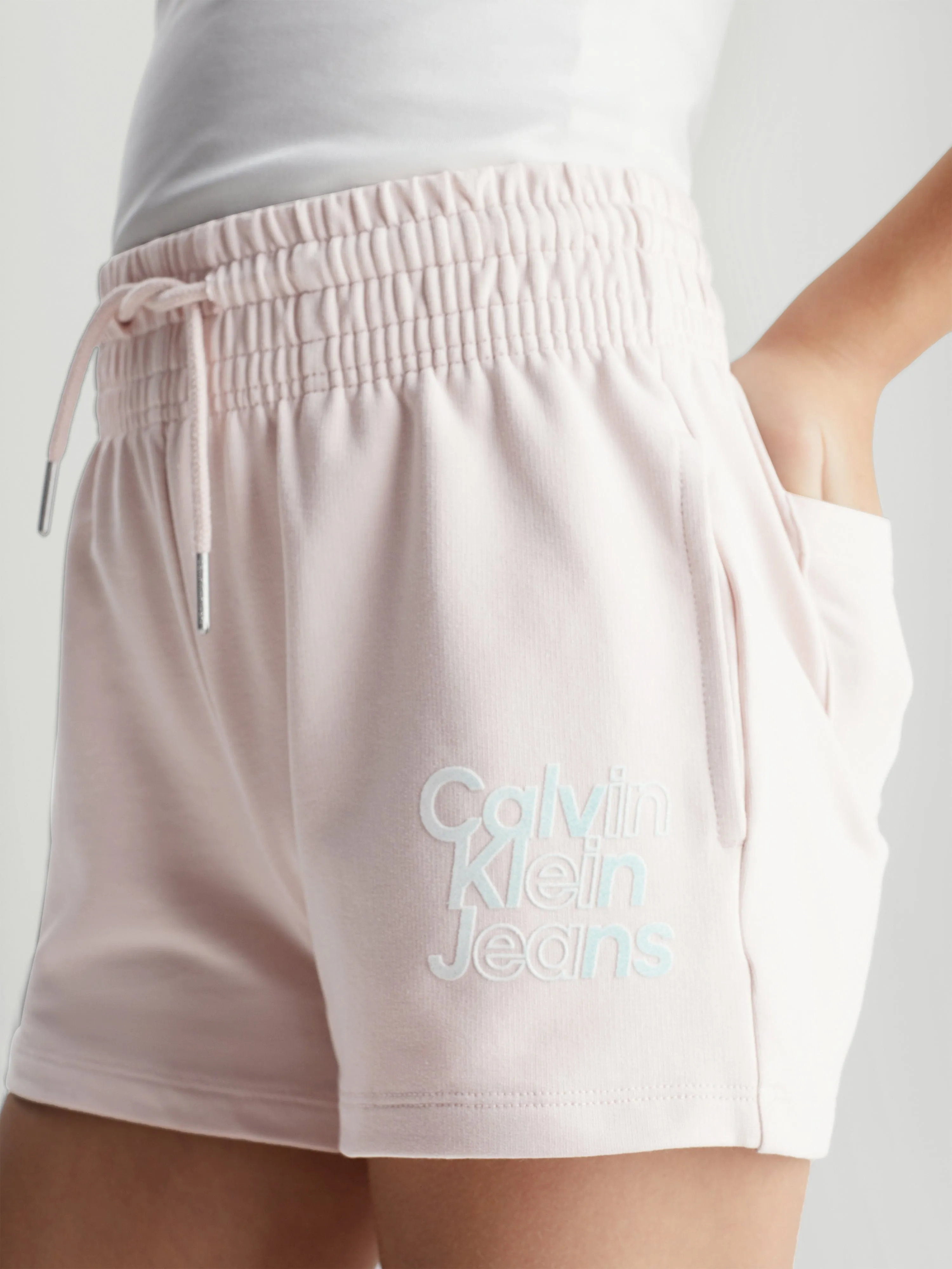 Calvin Klein Girls Gradient Hero Logo Shorts in Pink