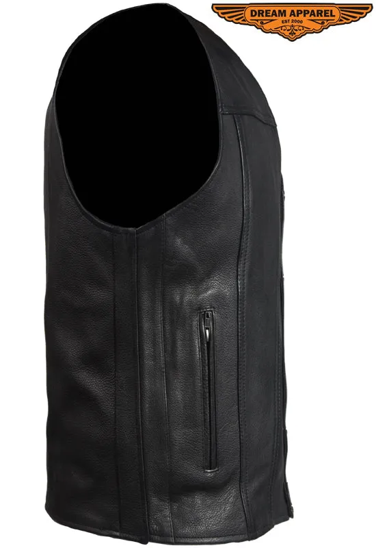 Classic Motorcycle Club Vest with Conceal Carry Pockets