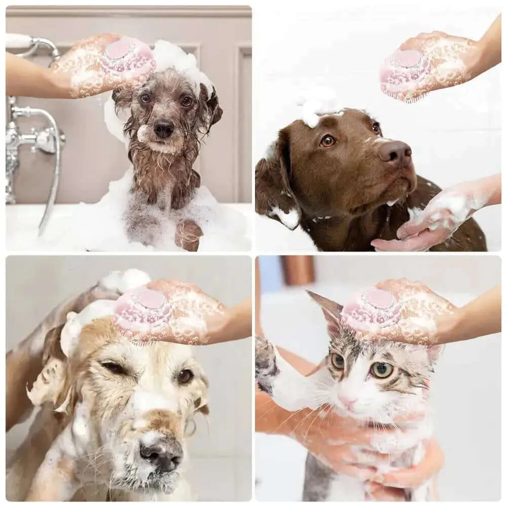 Doggy shampoo massage brush