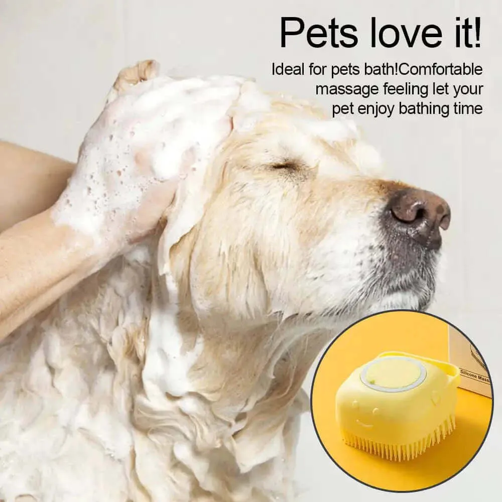 Doggy shampoo massage brush