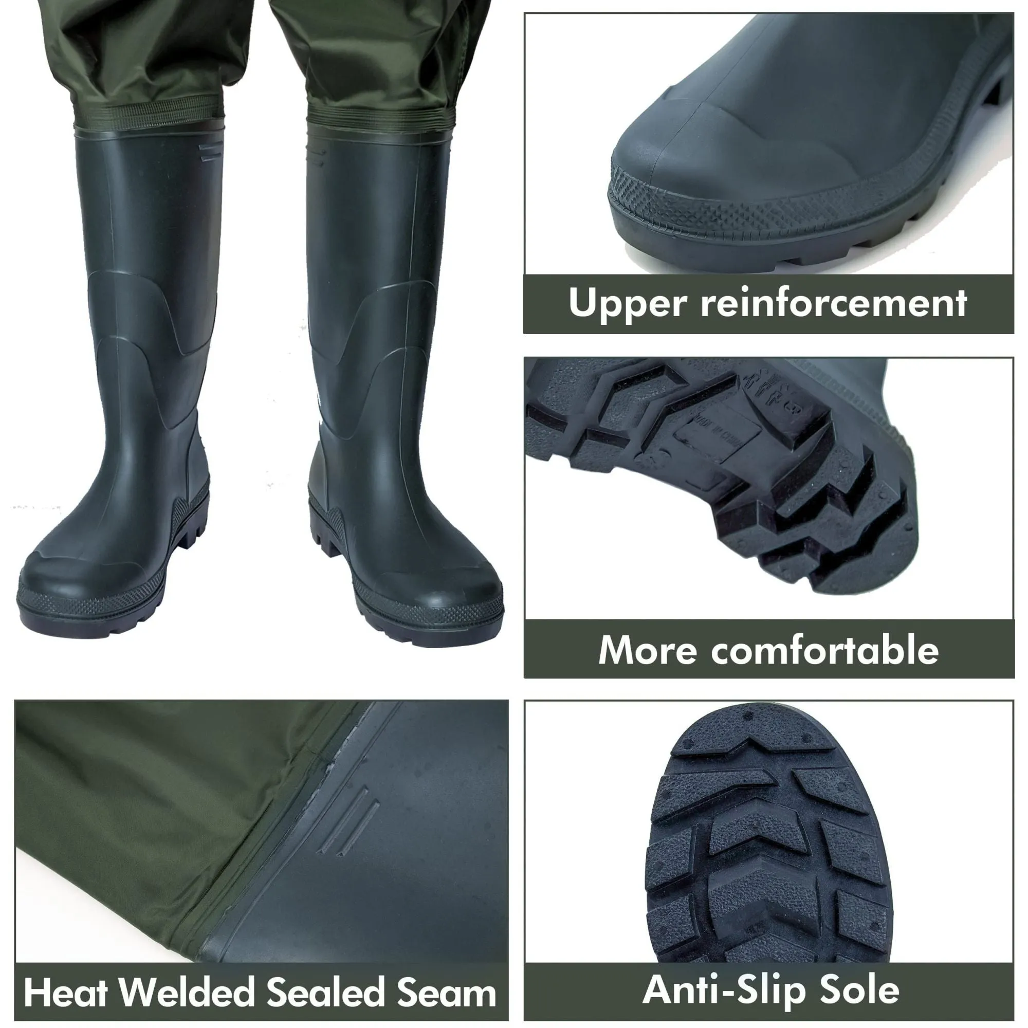 Fishing Waders Chest Waterproof Light Weight Nylon Bootfoot Waders