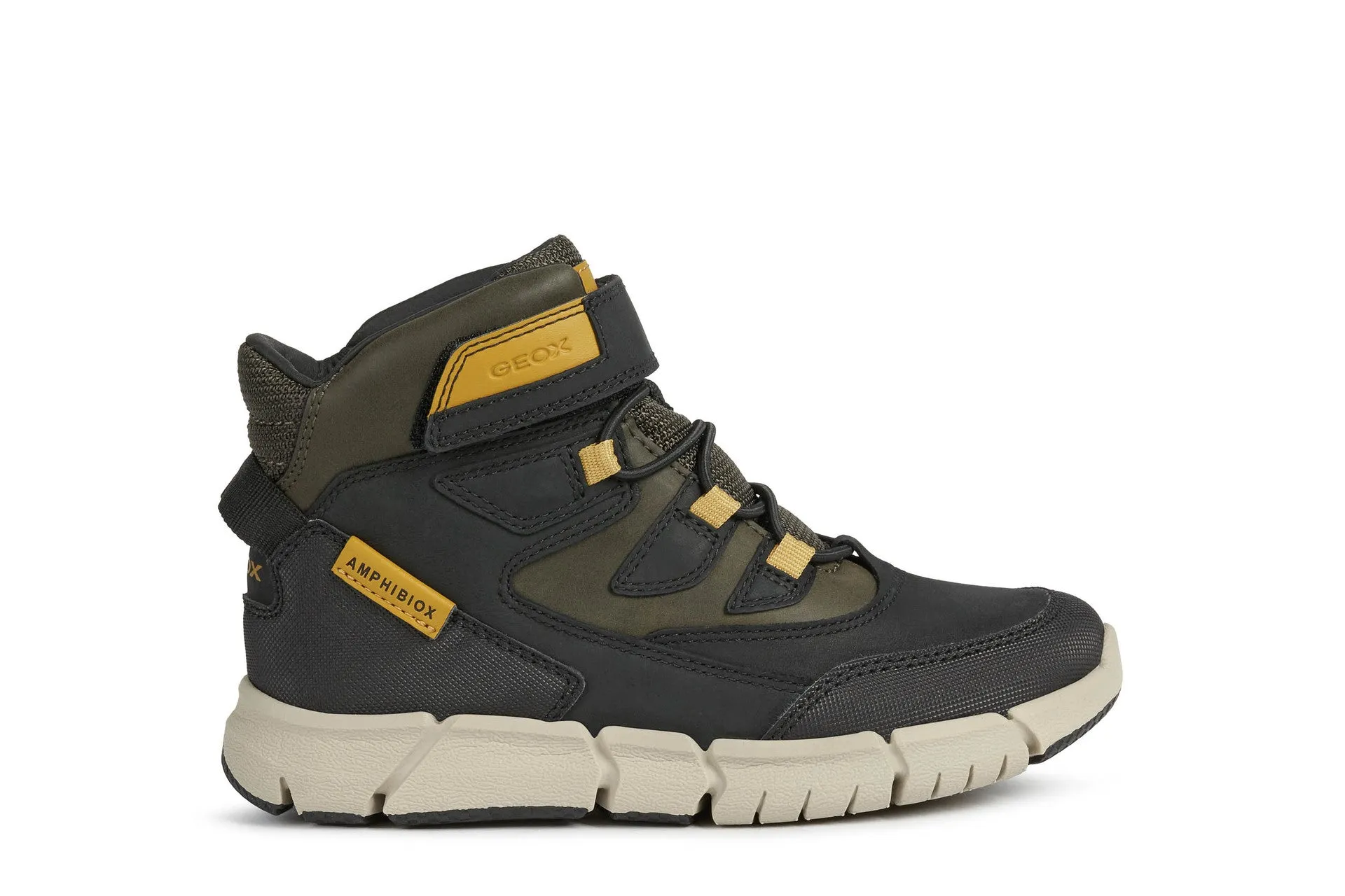 Geox Flexyper Boys Black Yellow Waterproof Boot