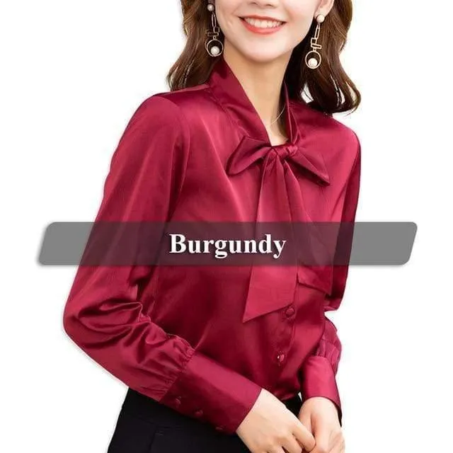 High-quality Elegant Smooth and Soft Bow Shirt