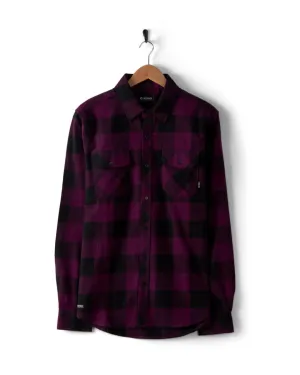 Jak - Mens Flannel Shirt - Black/Purple