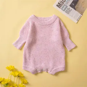 Knit Sweater Romper/Pink