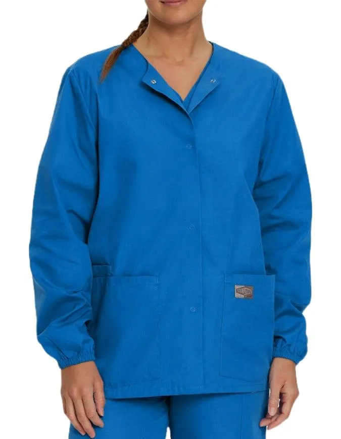 Landau Scrubzone 28 Inch Women Snap Front Warm Up Jacket