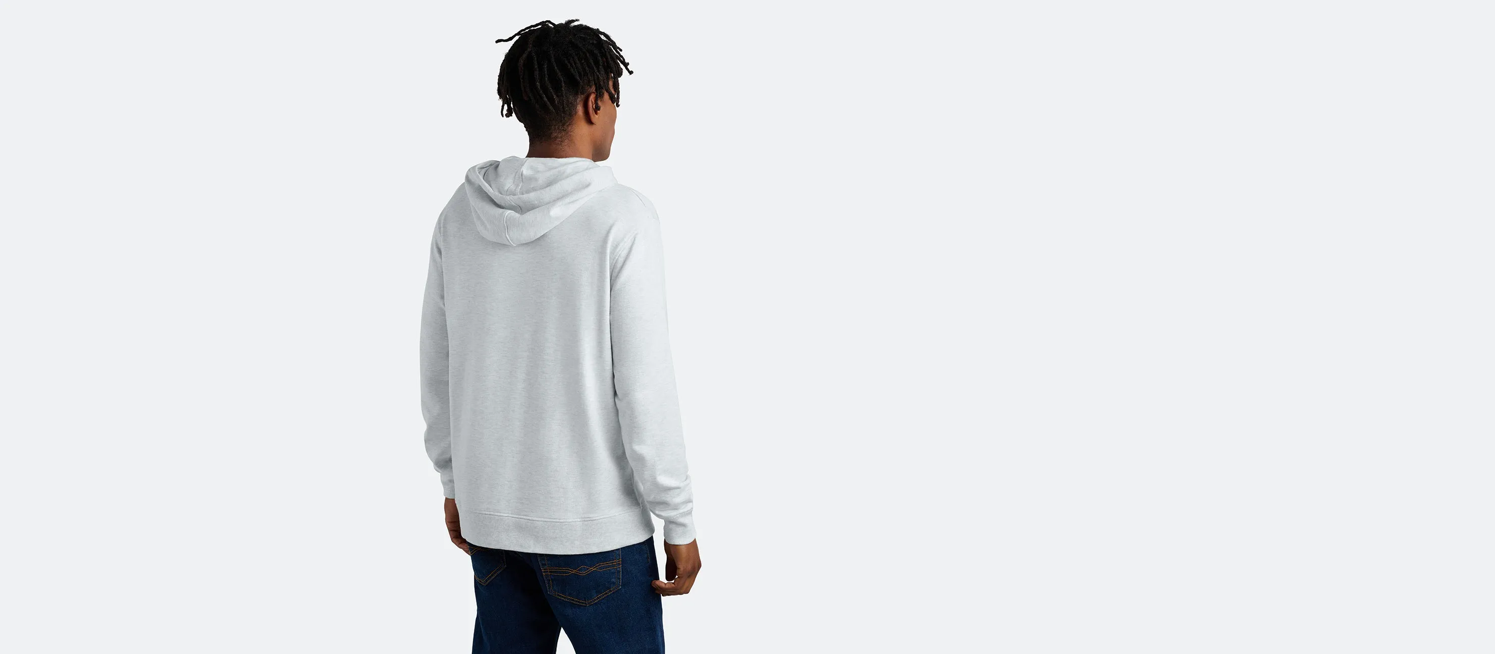 Men's French Terry Pullover Hoodie | Light Heather Grey