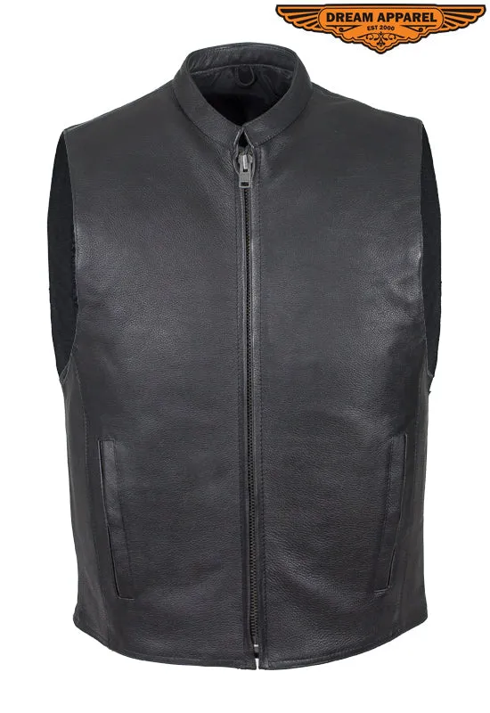 Motorcycle Club Vest with Low Profile Collar