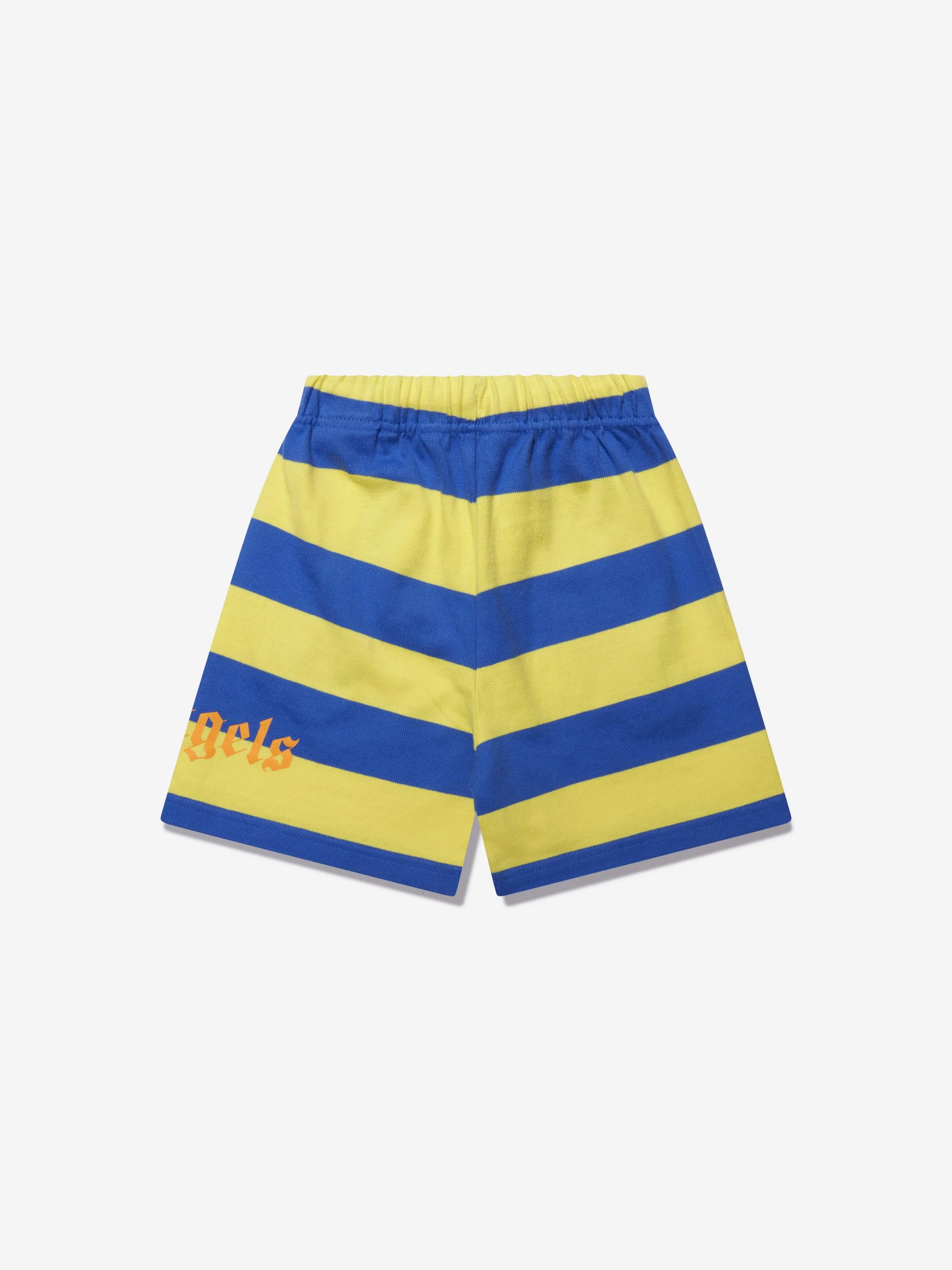 Palm Angels Boys Stripes Overlogo Sweat Shorts in Blue