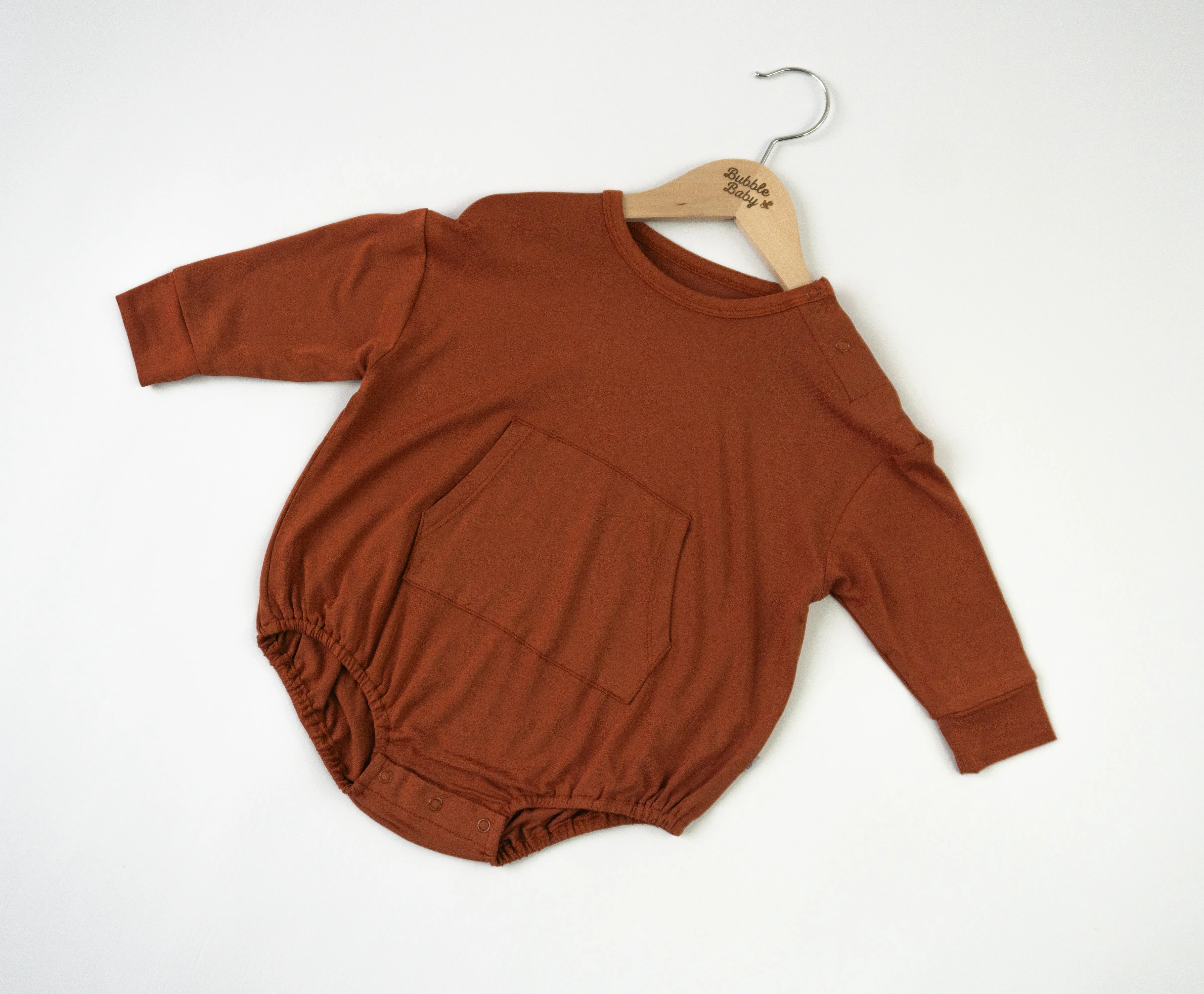 Pecan | Long Sleeve Bubble Romper