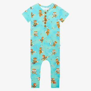 Posh Peanut Arlo Short Sleeve Henley Romper