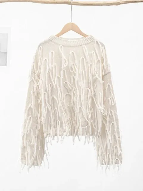 Pre Order:  Tassels Long Sleeve Loose Sweater