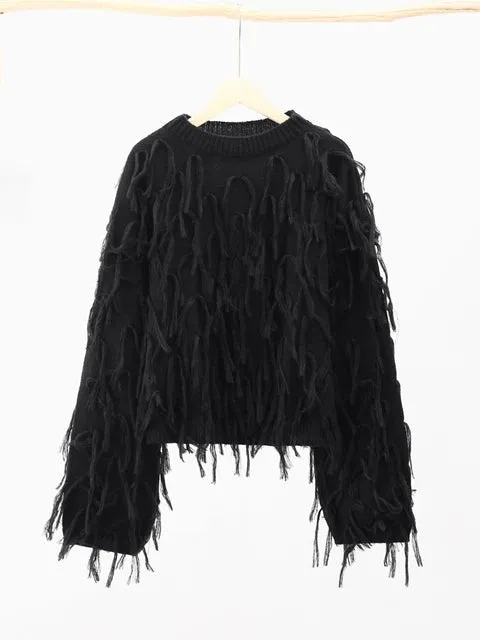 Pre Order:  Tassels Long Sleeve Loose Sweater