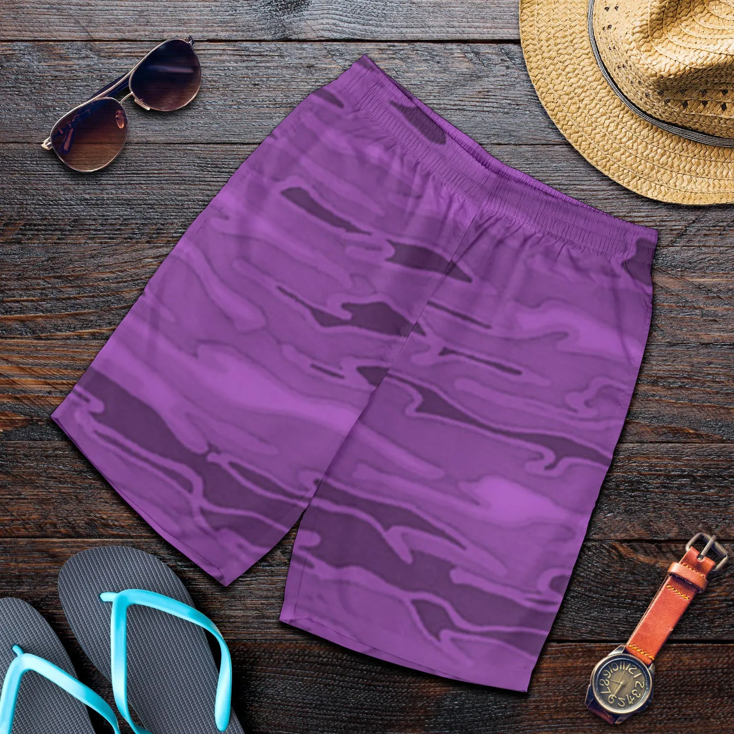 Purple Camouflage Mens Shorts