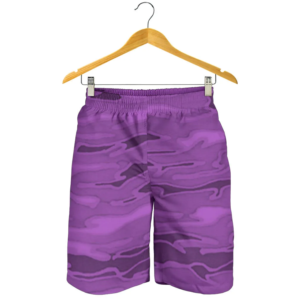 Purple Camouflage Mens Shorts