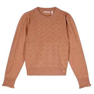 Rose Pointelle Crew Sweater