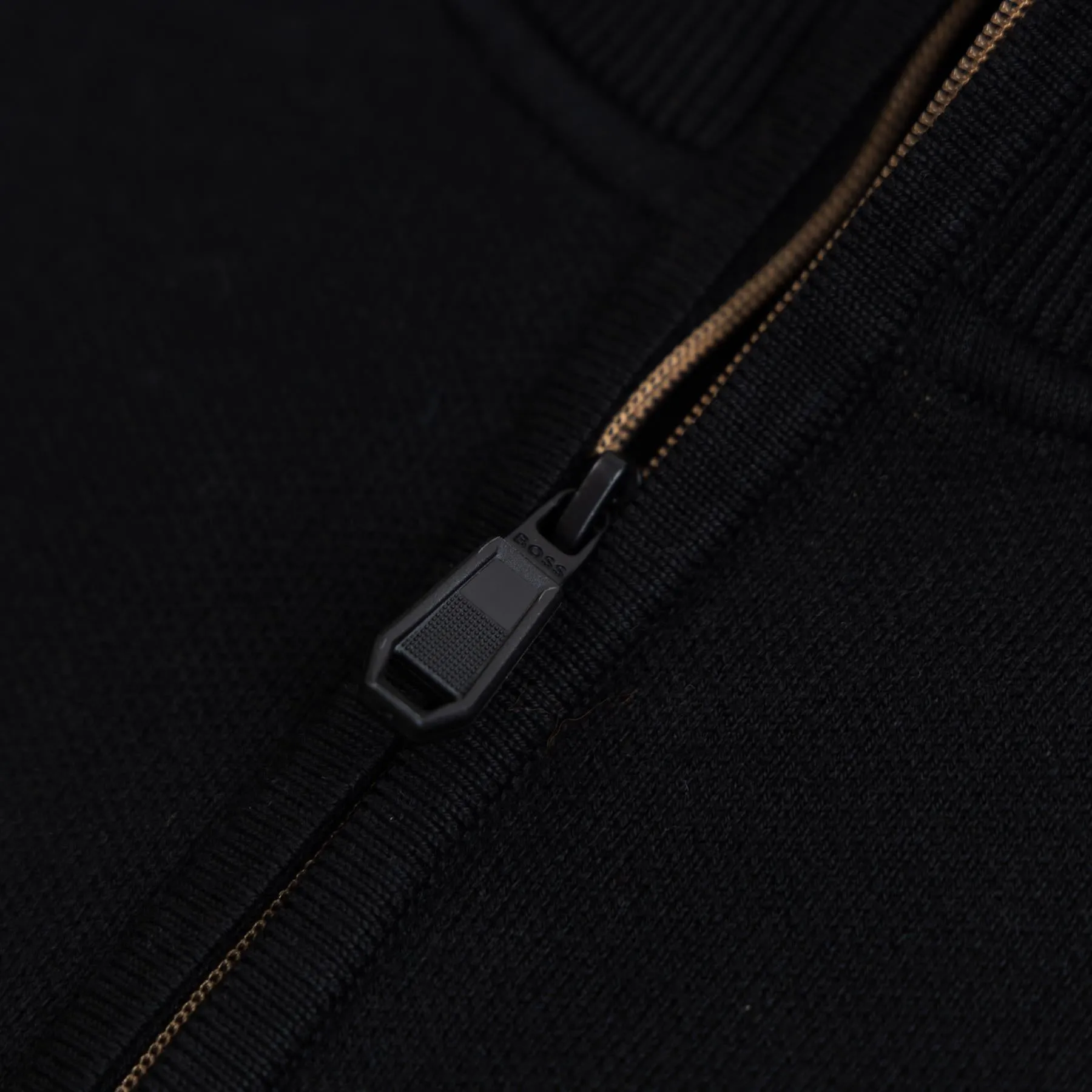 The Open Cotton Quarter Zip Mid Layer Black - AW24