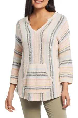 Tribal | Split Neck Striped Sweater | Women's