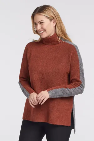 Tribal | Turtleneck Color Block Sweater | Women's