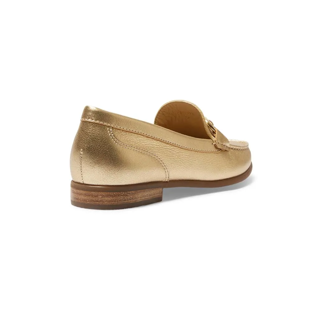 Tuscany Loafer in Gold Metallic Leather