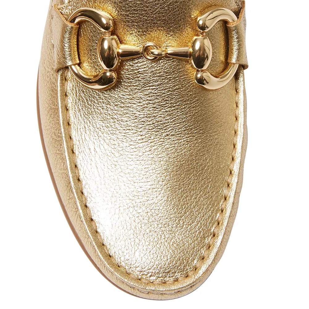 Tuscany Loafer in Gold Metallic Leather