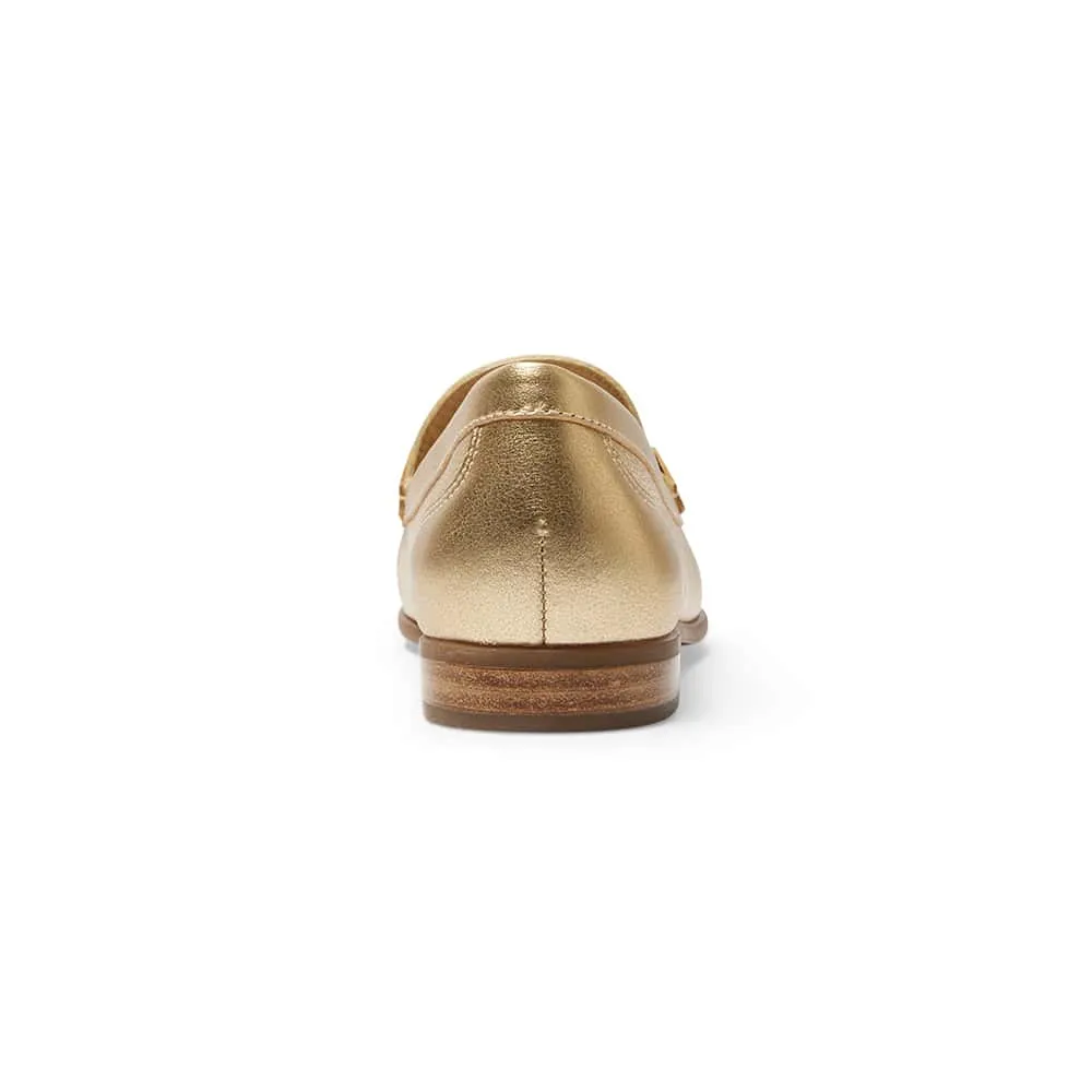 Tuscany Loafer in Gold Metallic Leather