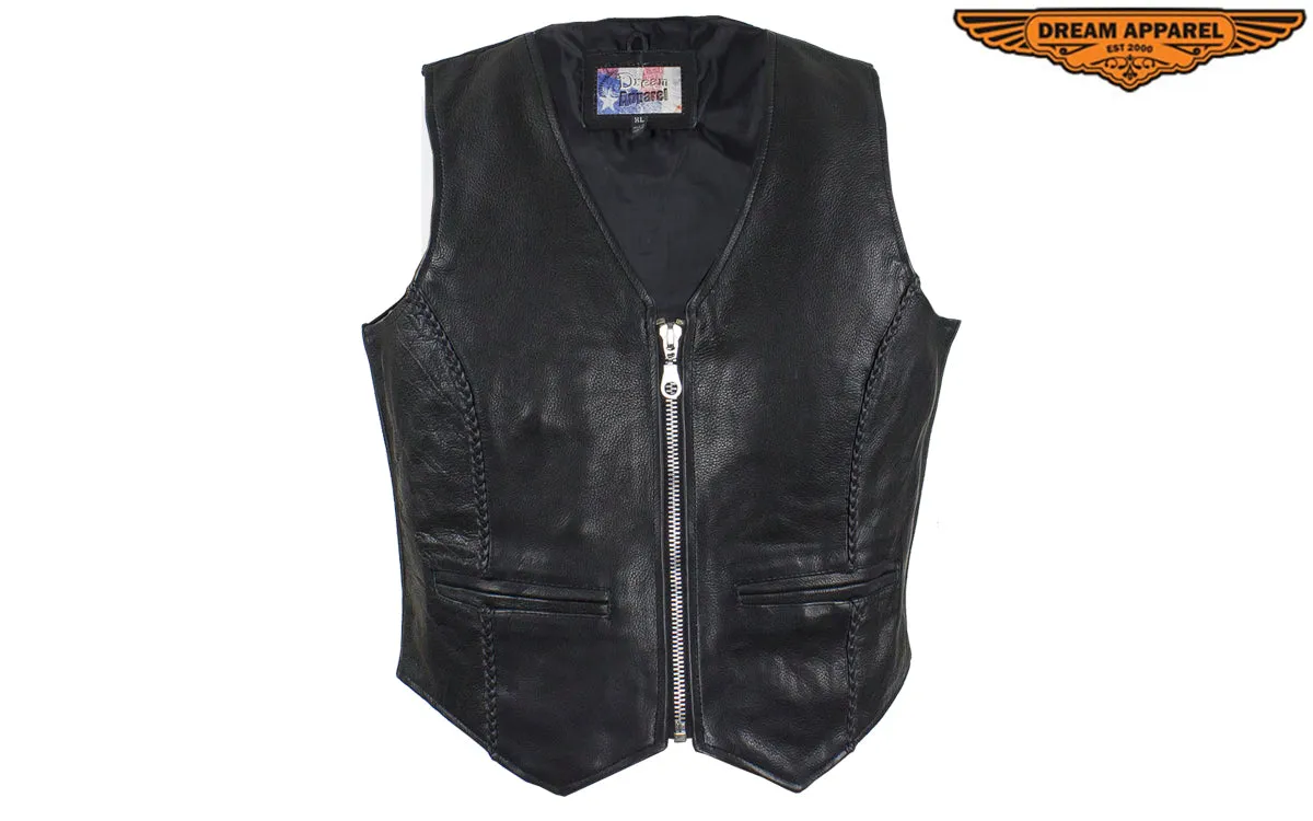 Womens Classic Leather Vest