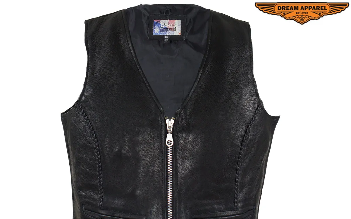 Womens Classic Leather Vest