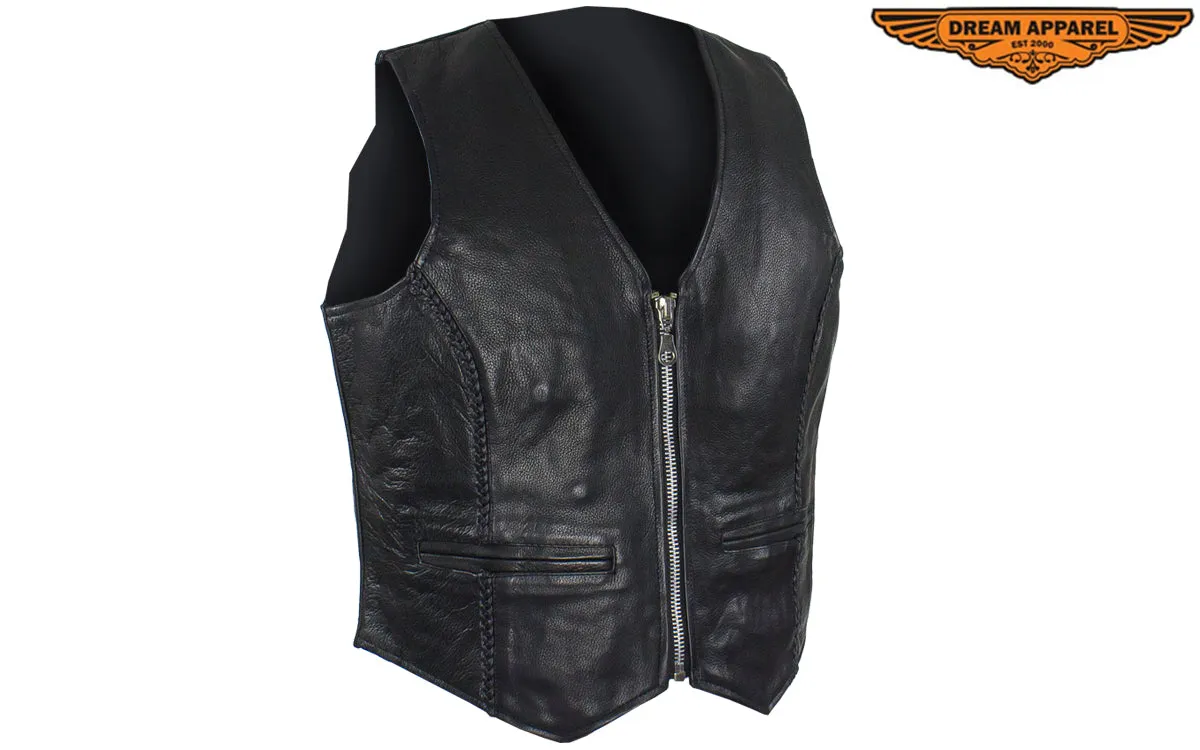 Womens Classic Leather Vest