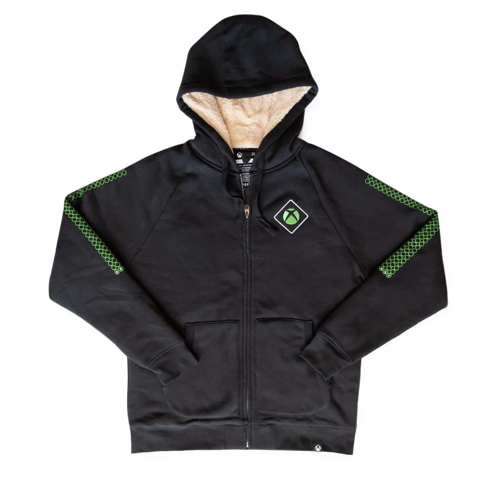 Xbox Green Sphere Sherpa Lined Zip Hoodie